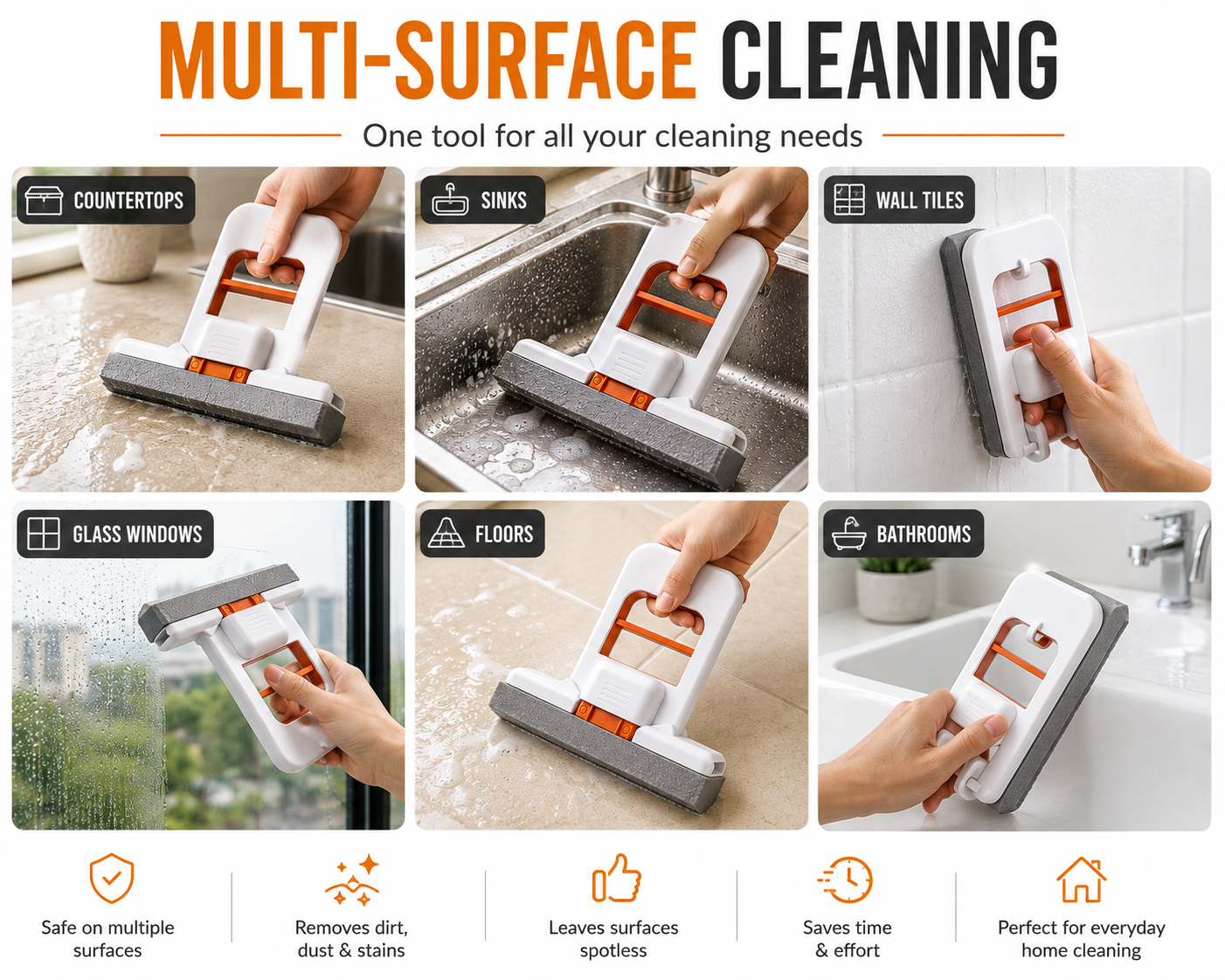 Foldable Mini Sponge Mop Nuvora SwiftFold™ Self Squeeze