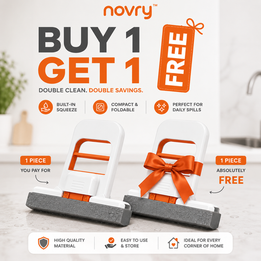Foldable Mini Sponge Mop Nuvora SwiftFold™ Self Squeeze